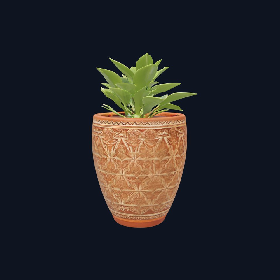 Decorative Plant in Ornate Pot Model Pack